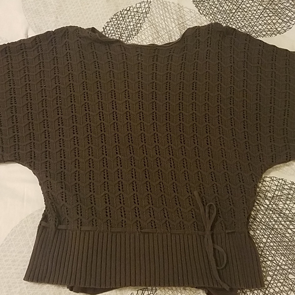 Chocolate brown woven top.